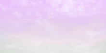 Panorama Clear And Soft Purple Sky And White Cloud Detail  With Copy Space. Sky Landscape Background. Summer Heaven With Colorful Clearing Sky. Vector Illustration. Sky Clouds Background.