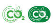 CO2 neutral - net zero carbon decorative label