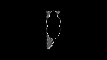 Poster - White line Feather icon isolated on black background. 4K Video motion graphic animation