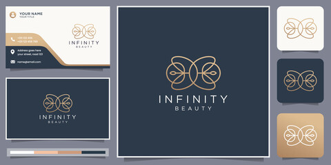 Wall Mural - creative of infinity beauty logo design with abstract linear design, balance shape, line art style.