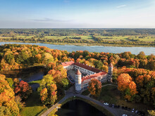 Aerial View Of Panemune Castle In Jurbarkas, Lithuania.