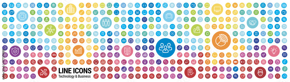 line icons collection full Stock Vector | Adobe Stock