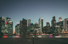 Marina Bay Sands City Skyline At Night In Singapore