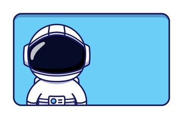 Wall Mural - Blank greeting card with cute astronaut