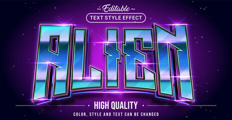 Leinwandbilder - Editable text style effect - Alien text style theme.