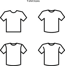 T Shirt Icons Set Isolated On White Background. T Shirt Icon Thin Line Outline Linear T Shirt Symbol For Logo, Web, App, UI. T Shirt Icon Simple Sign.