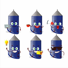 Wall Mural - Pen cartoon character with various types of business emoticons