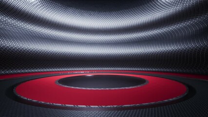 Wall Mural -  Red round platform, Product Show. 3d animation