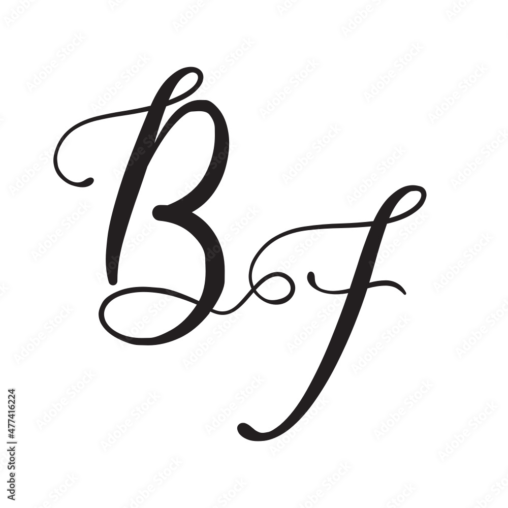 bf , fb, Calligraphic signature icon. Wedding Logo Monogram. modern ...