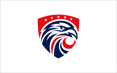 Illustration vector graphic of eagle head american icon logo design template