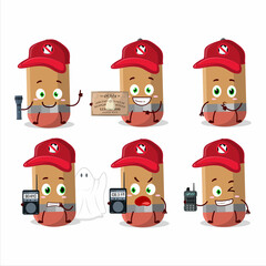 Sticker - Ghost hunter cartoon Pencil character using camera