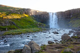 Fototapeta Tęcza - Gufufoss waterfall on the way to Seydisfjordur town at east Iceland