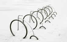 Bike Rack On The Sandy Beach