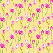 A botanical pattern with a tulip