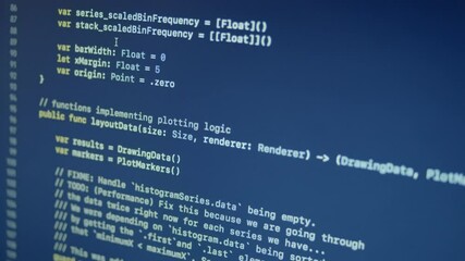 Wall Mural - swift scroll and typing big data app code