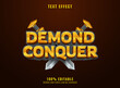 © didik - 3d golden rock demond conquer with blade text effect perfect for game logo title