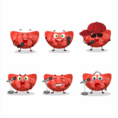 Canvas Print - A Cute Cartoon design concept of red orange gummy candy singing a famous song