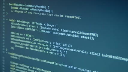 Wall Mural - objective-c machine learning scroll and typing code