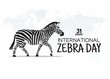 vector graphic of international zebra day good for international zebra day celebration. flat design. flyer design.flat illustration.