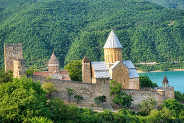 Wall Mural - Ananuri, Georgia - August 2015: Ananuri is a castle complex on the Aragvi River in Georgia. It was home to Dukes of Aragvi.