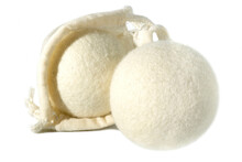 Wool Dryer Balls Isolate On White Background