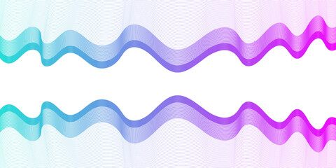 purple pink sound wave line curve on white background. element for theme technology futuristic vecto