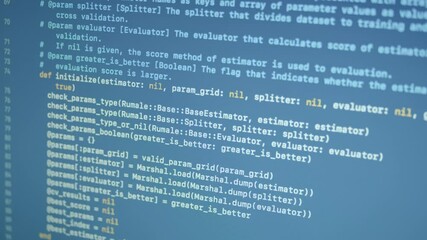 Wall Mural - ruby machine learning scroll and typing code