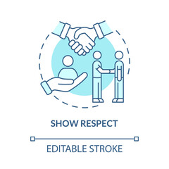 Wall Mural - show respect turquoise concept icon. appreciation, esteem. customer service abstract idea thin line 