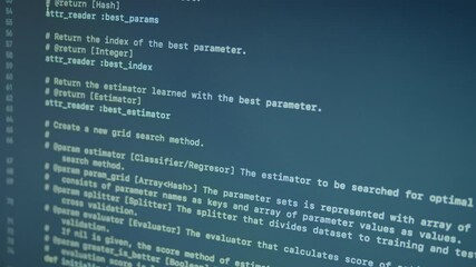 Wall Mural - ruby machine learning scroll and typing code