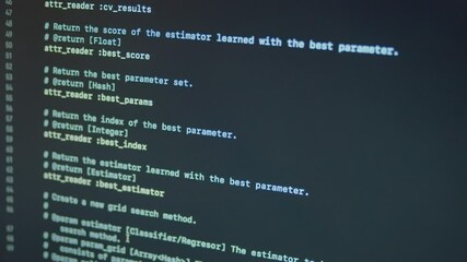 Wall Mural - ruby machine learning scroll and typing code