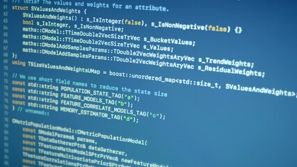 Wall Mural - c++ cpp machine learning scroll and typing code