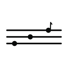 Stave Icon. Music Notes Sign. Melody Element. Line Drawing. Education Process. Vector Illustration. Stock Image. EPS 10.