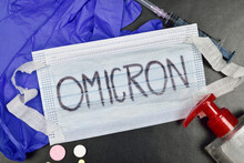 Omicron Written On Mask