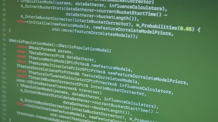 Wall Mural - c++ cpp machine learning scroll and typing code