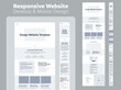Website design. Responsive desktop and mobile wireframe. Landing page template.