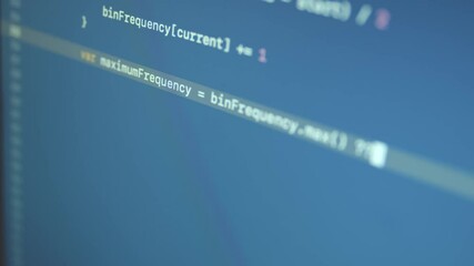 Wall Mural - swift language typing big data app code