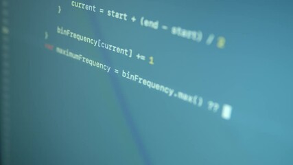 Wall Mural - swift language typing big data app code