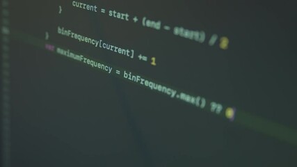 Wall Mural - swift language typing big data app code