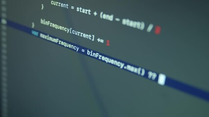 Wall Mural - swift language typing big data app code