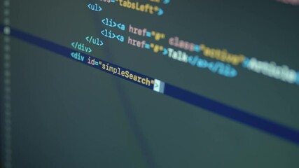 Wall Mural - html code typing