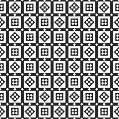 Poster - Black diamond and square tile. One rhombus contains four squares, and vice versa. White small pieces inside each big one in each cell.