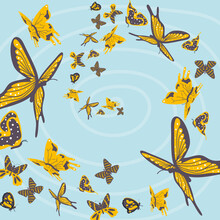 Yellow Flying Butterflies