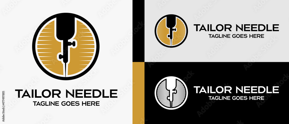 sewing machine needle in a circle. logo design template for tailor shop ...