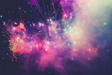 2022 Fireworks Celebration Night Firework Happy New Year Background Concept Countdown Festival Sky Colorful Celebrate New Year Happy Pyrotechnics