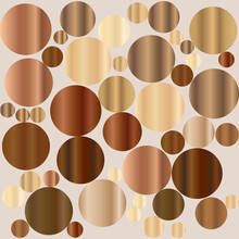 Seamless Pattern With Circles Of Metallic Color. Abstract Background.