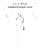 Over The Moon Guess The Dress Bridal Game Sheet