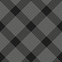 White Intersecting Lines On A Black Background. Vector With Seamless Diagonals.
