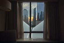 New York City Skyline As Seen From Hotel Room Window