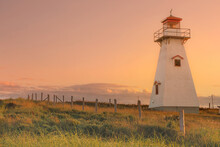 Prince Edward Island Canada Lighthouse At Sunset