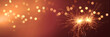 Leinwandbild Motiv Happy New Year background with glowing sparklers.